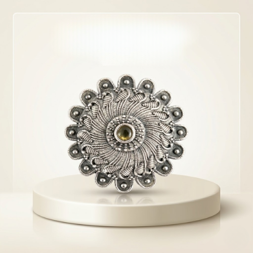 Royal Spiral Oxidised Statement Ring