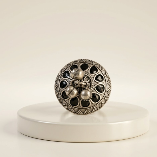 Ruby Charm Oxidised Statement Ring