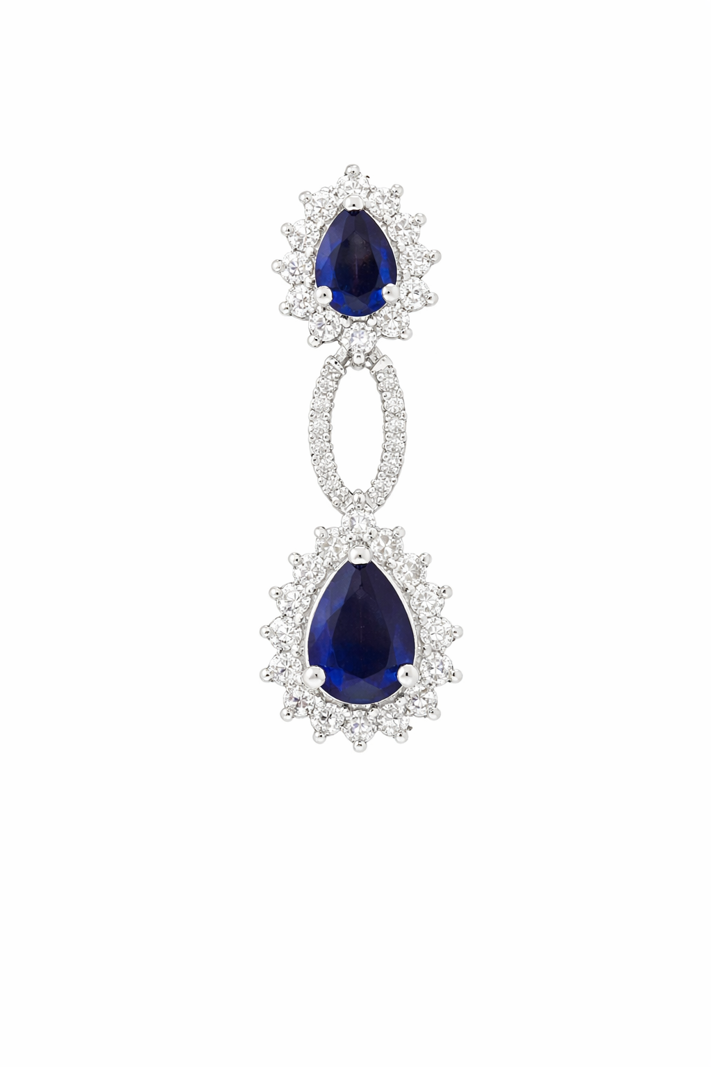 AD Necklace Set with Blue CZ Stones