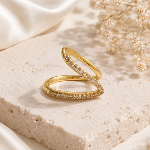 Crystal Wrap Adjustable Ring