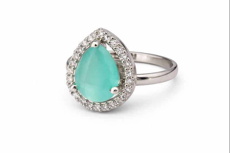 Emerald Drop American Diamond Ring