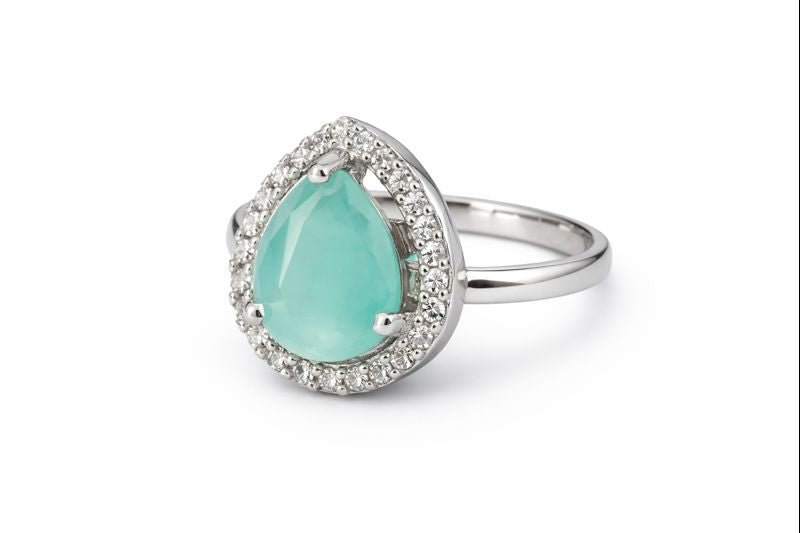 Emerald Drop American Diamond Ring