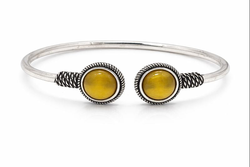 Midnight Oval Oxidised Stone Cuff Bracelet