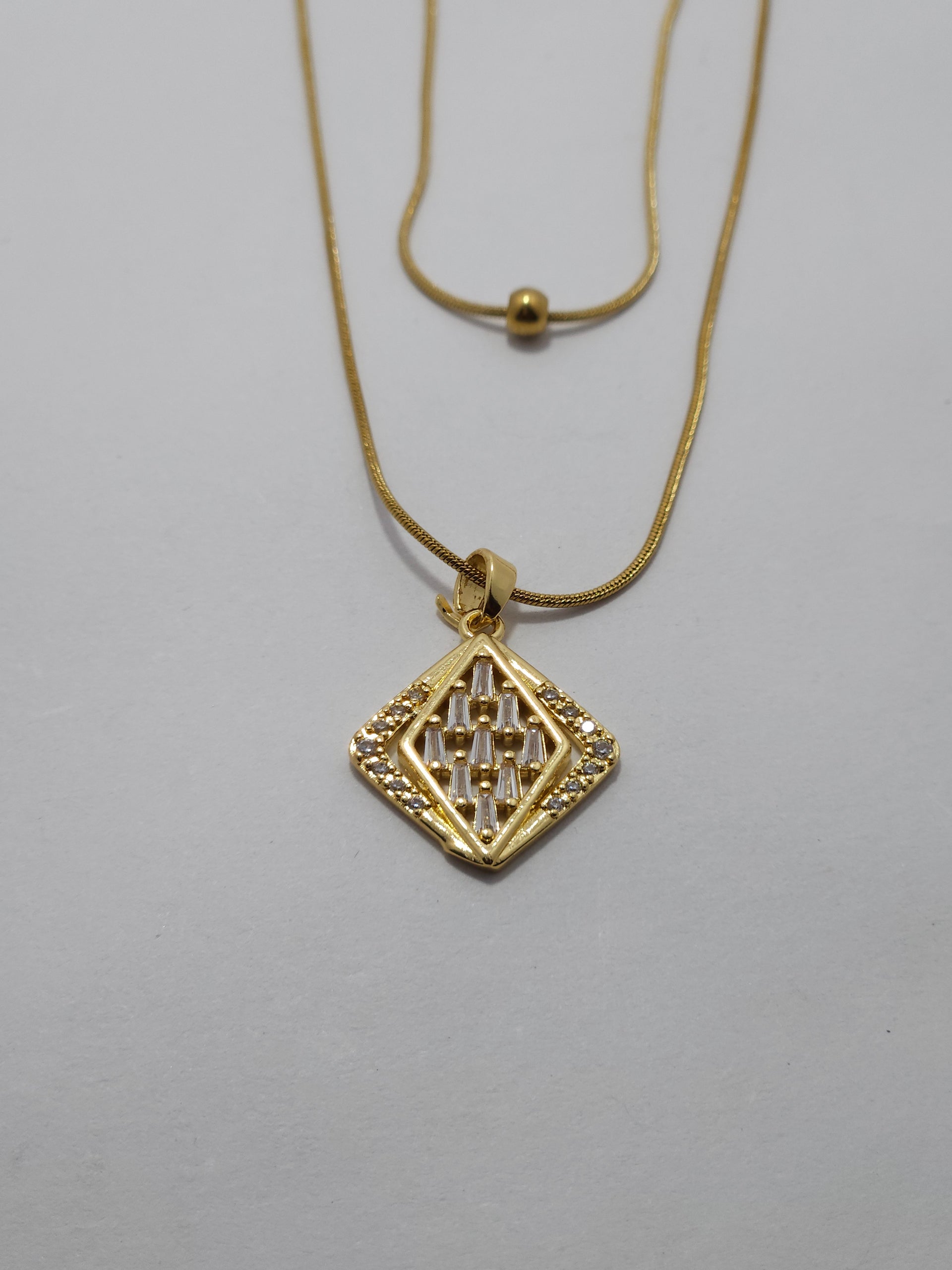 Anti-Tarnish Gold Layered Pendant Necklace