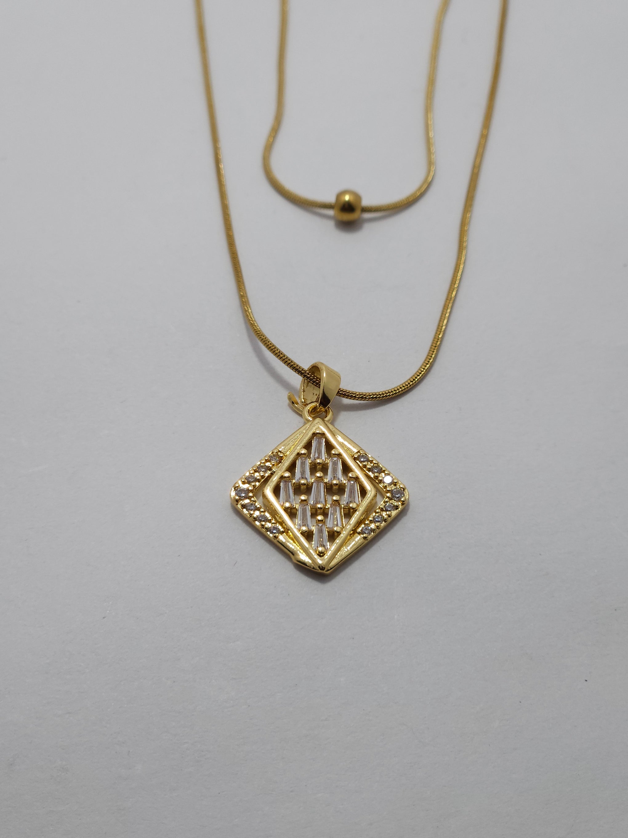 Anti-Tarnish Gold Layered Pendant Necklace