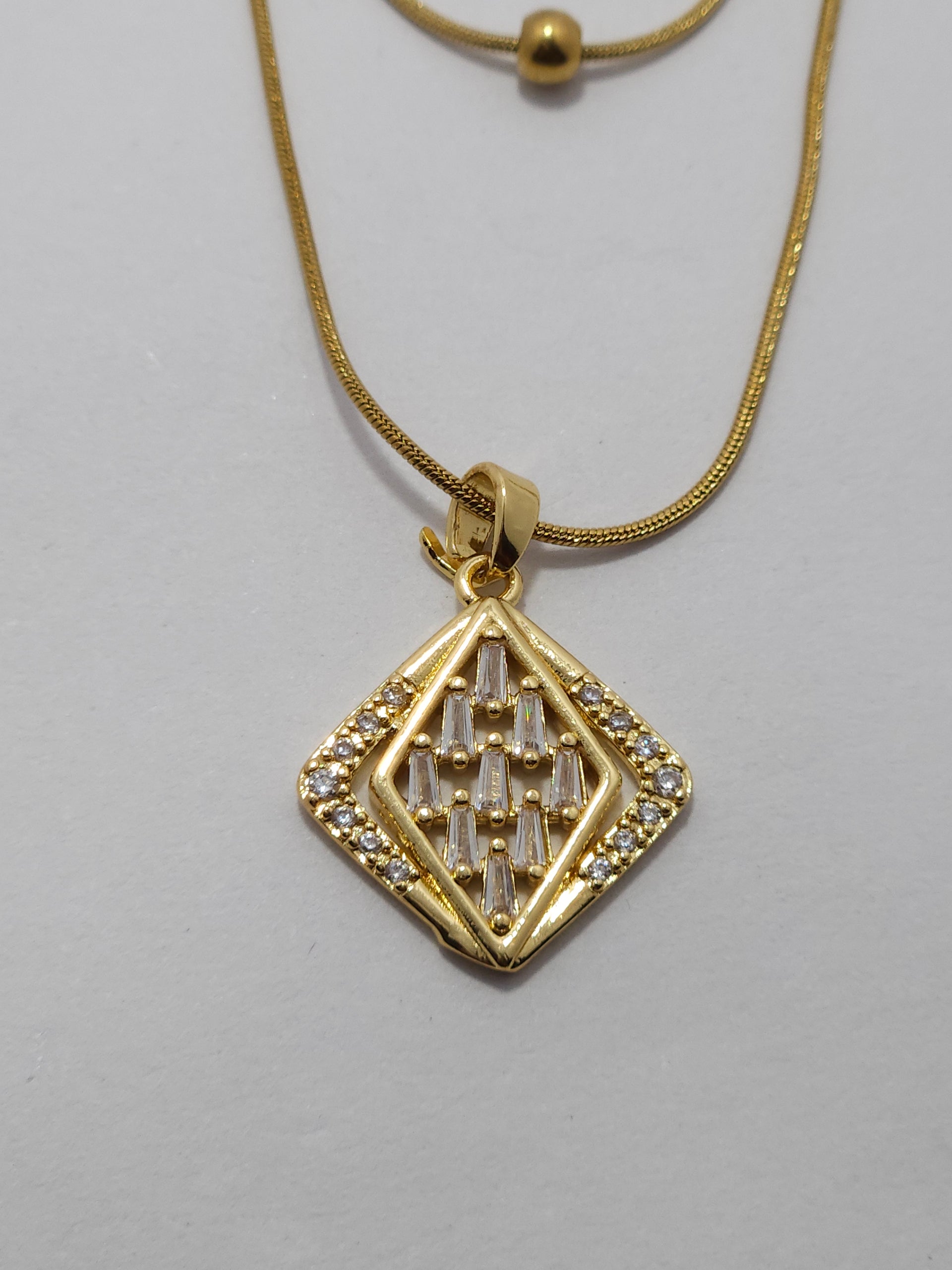 Anti-Tarnish Gold Layered Pendant Necklace