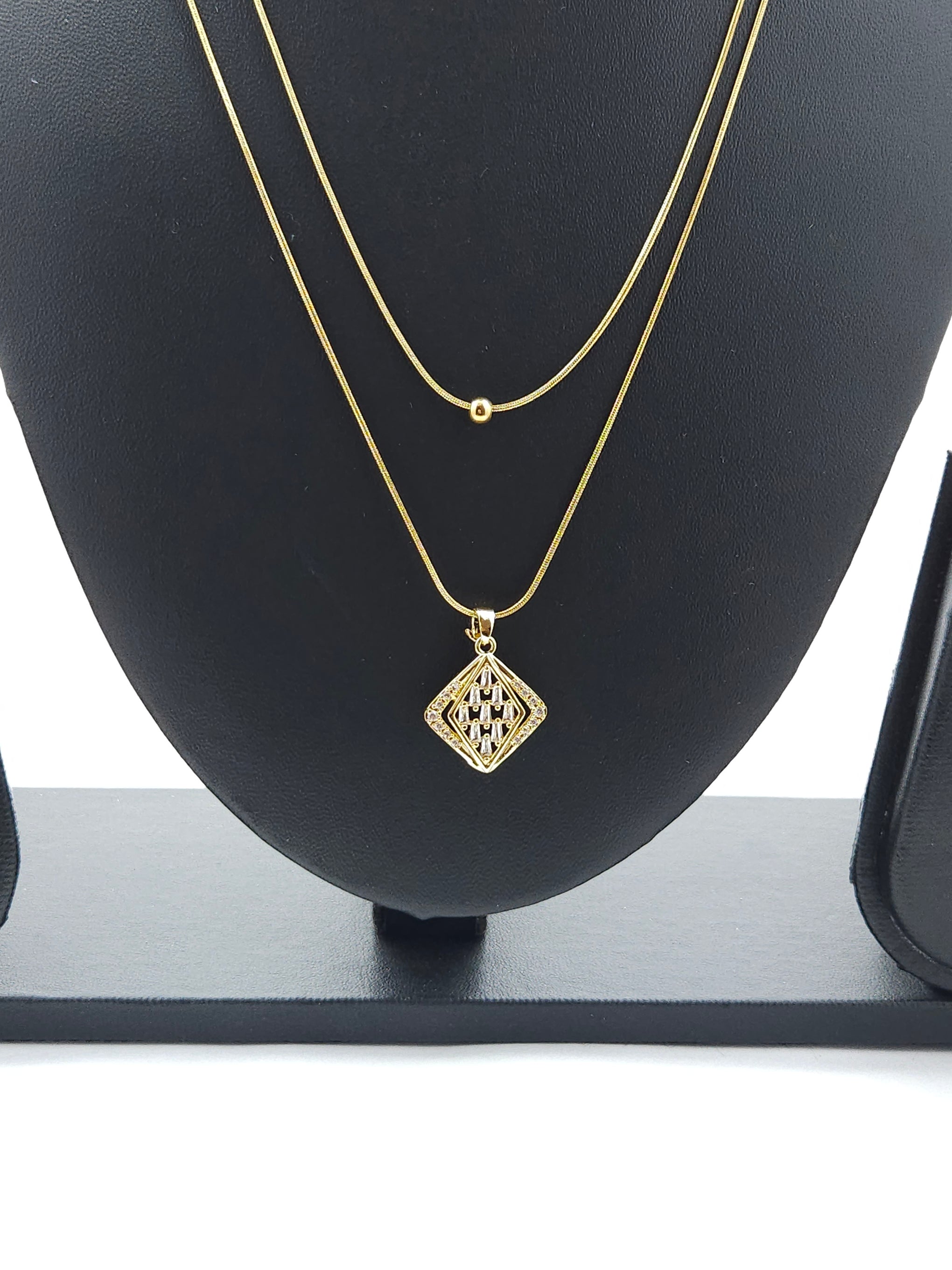 Anti-Tarnish Gold Layered Pendant Necklace