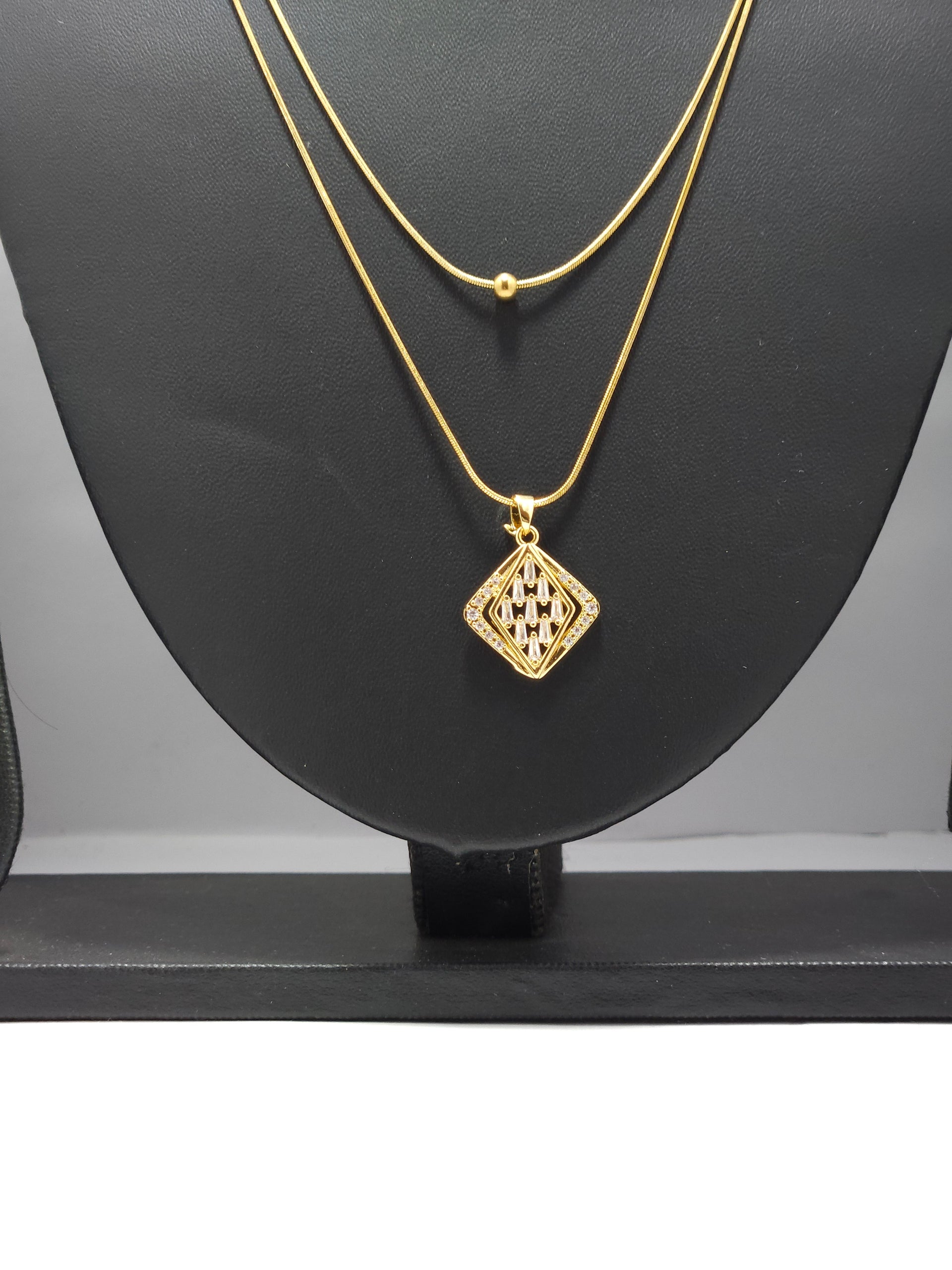 Anti-Tarnish Gold Layered Pendant Necklace