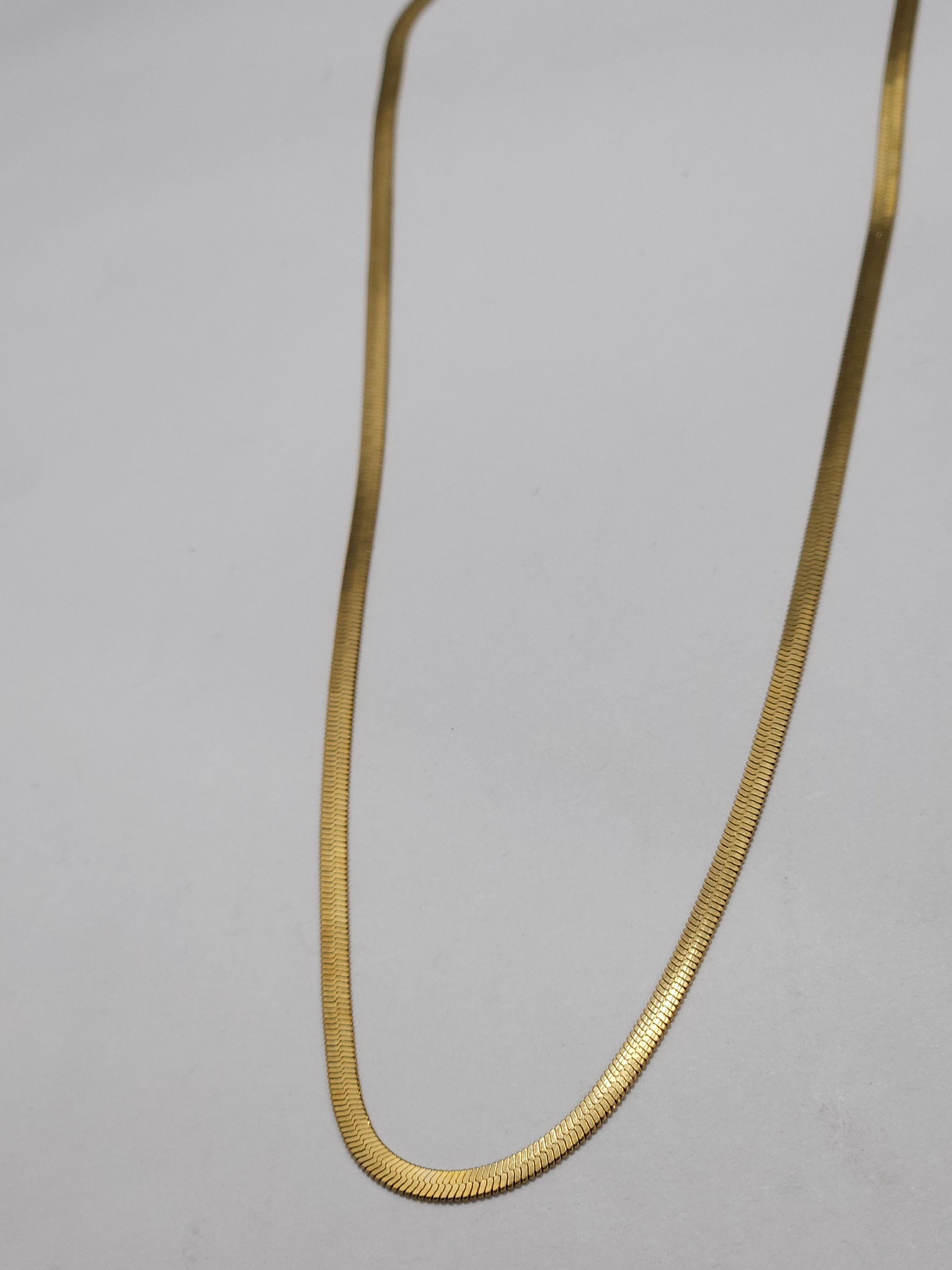Anti-Tarnish Gold Flat Snake Chain Necklace