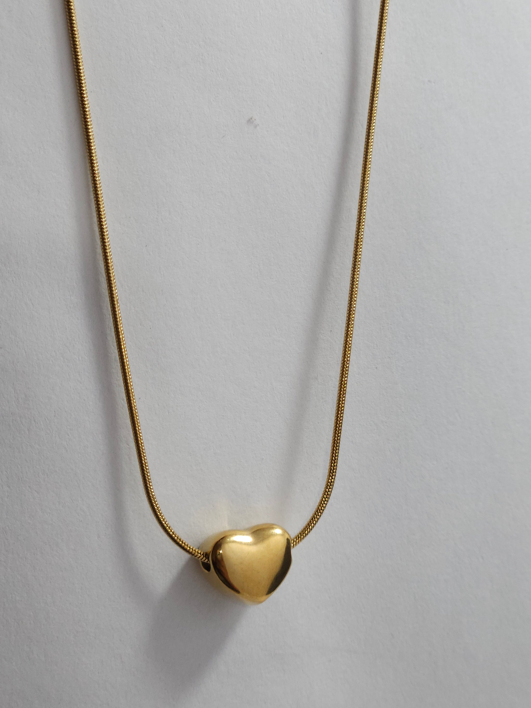 Anti-Tarnish Gold Heart Pendant Necklace