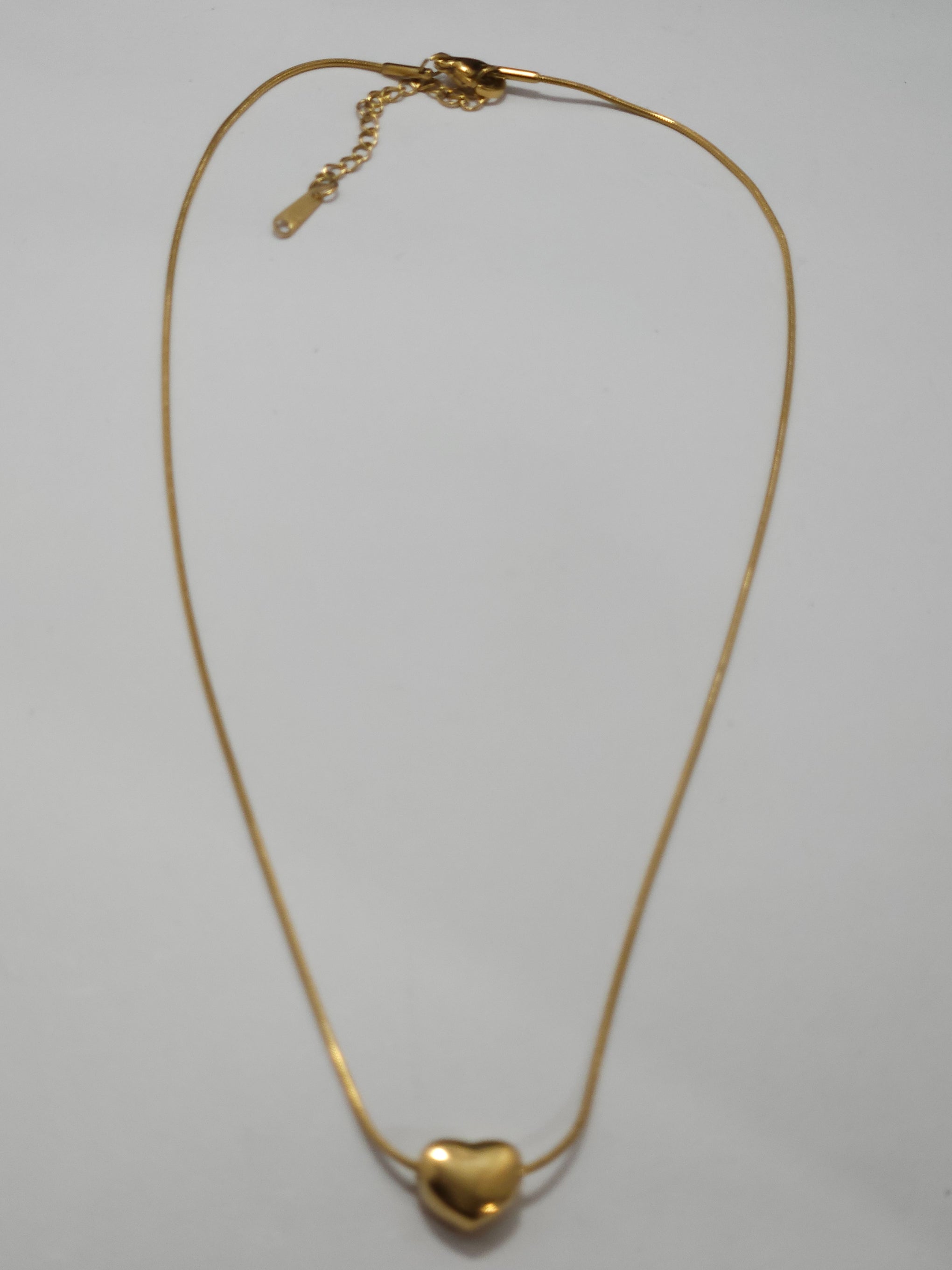 Anti-Tarnish Gold Heart Pendant Necklace