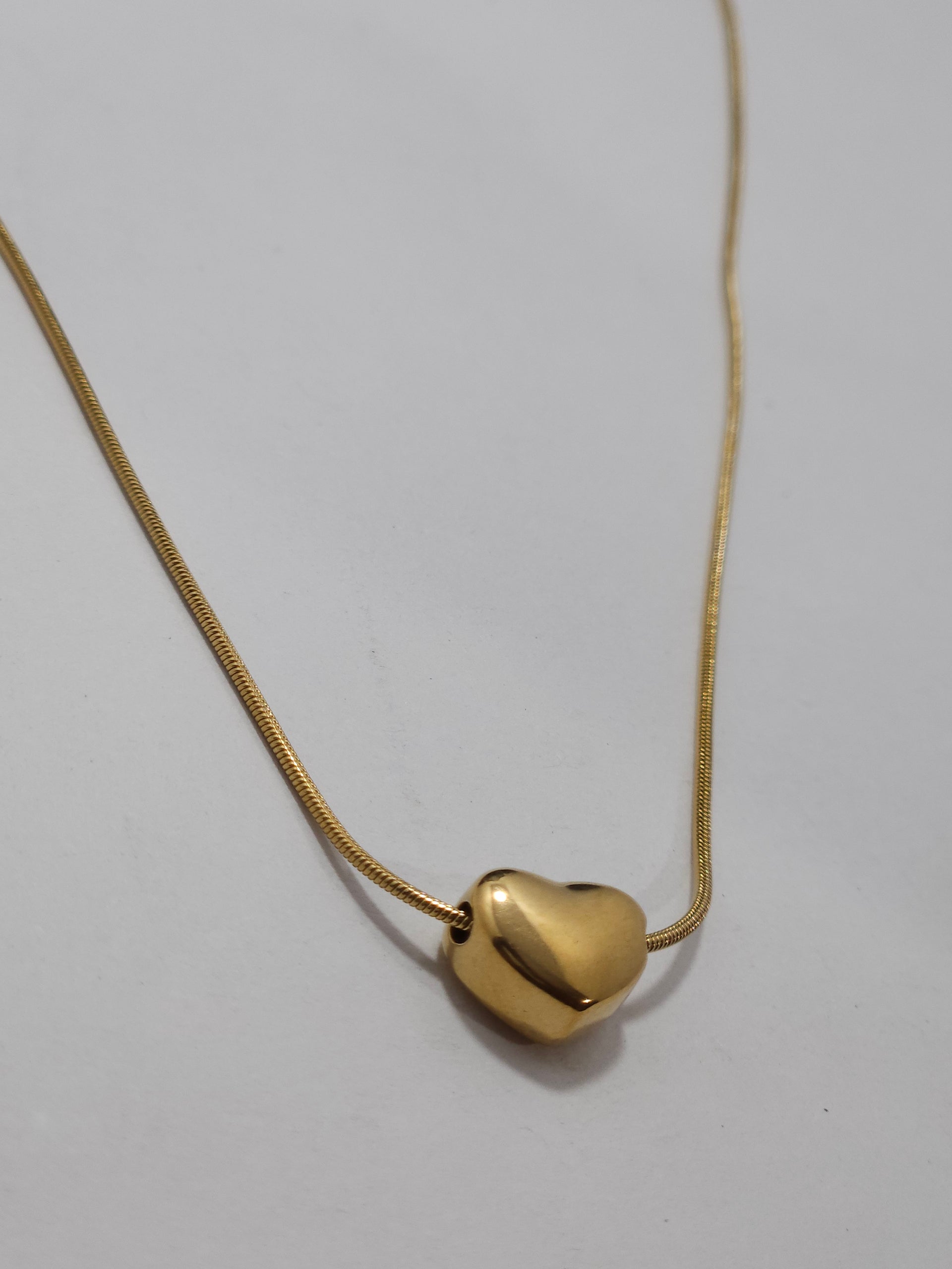 Anti-Tarnish Gold Heart Pendant Necklace