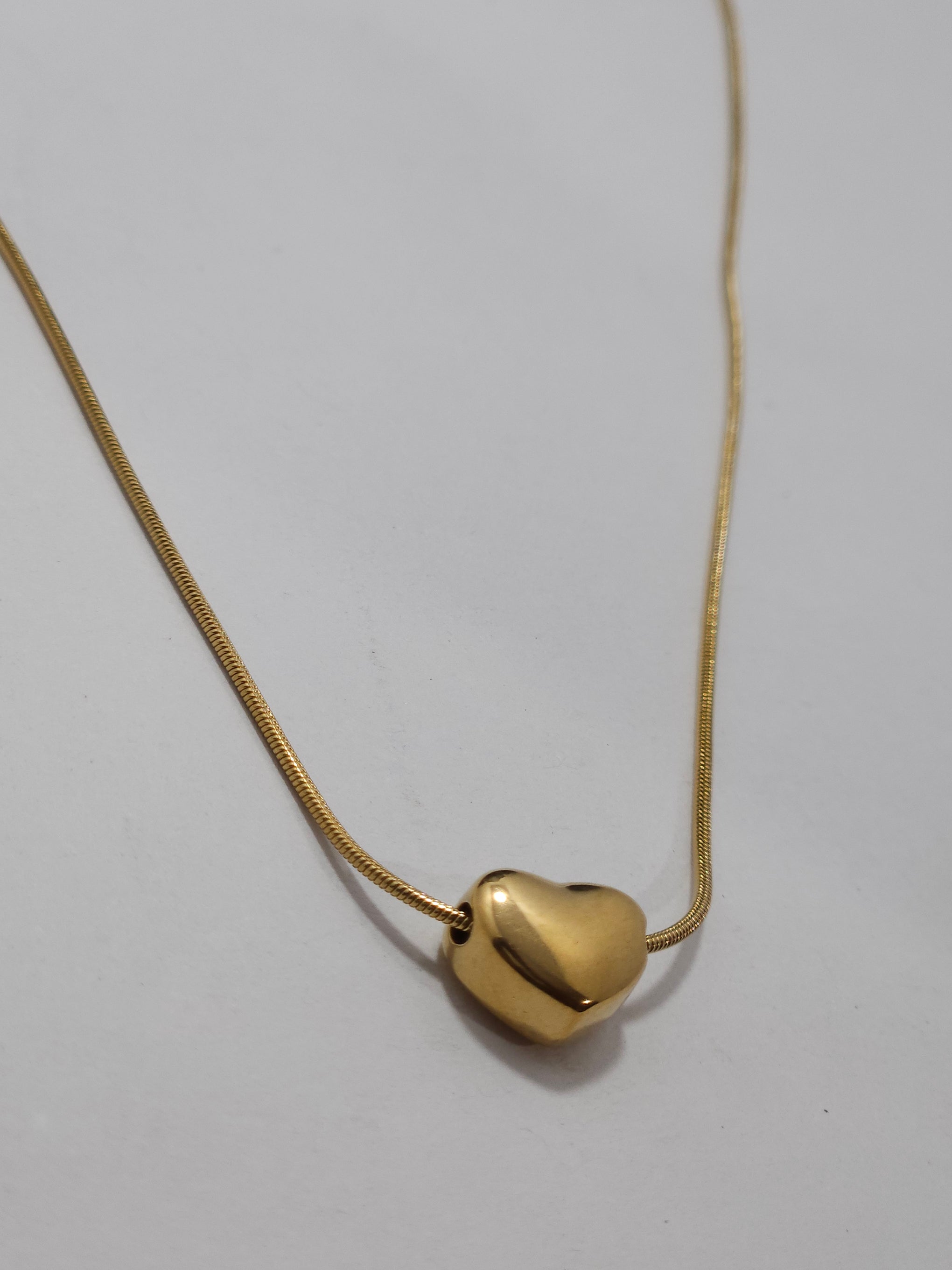 Anti-Tarnish Gold Heart Pendant Necklace