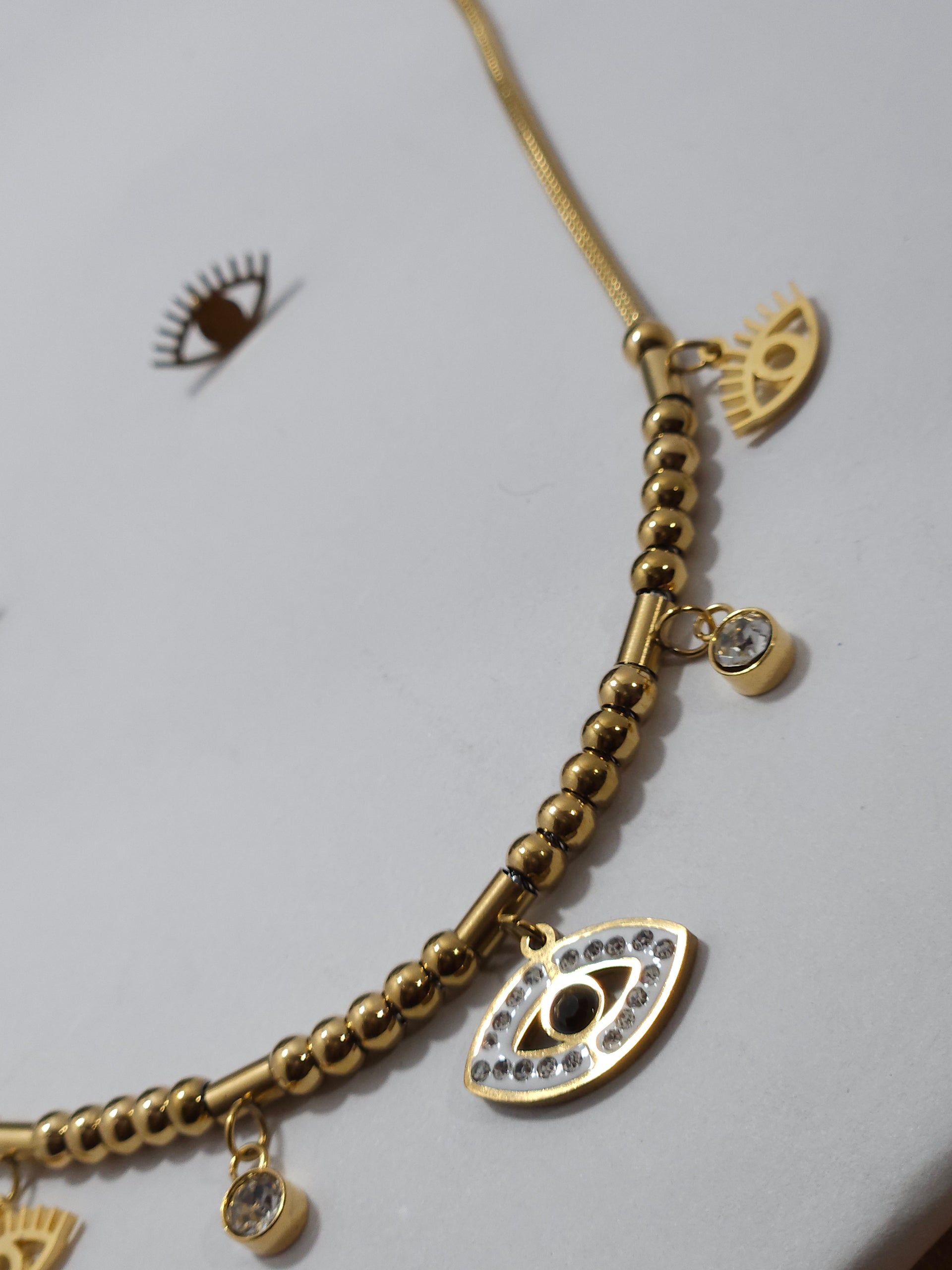 Eye Charm Anti-Tarnish Gold Necklace