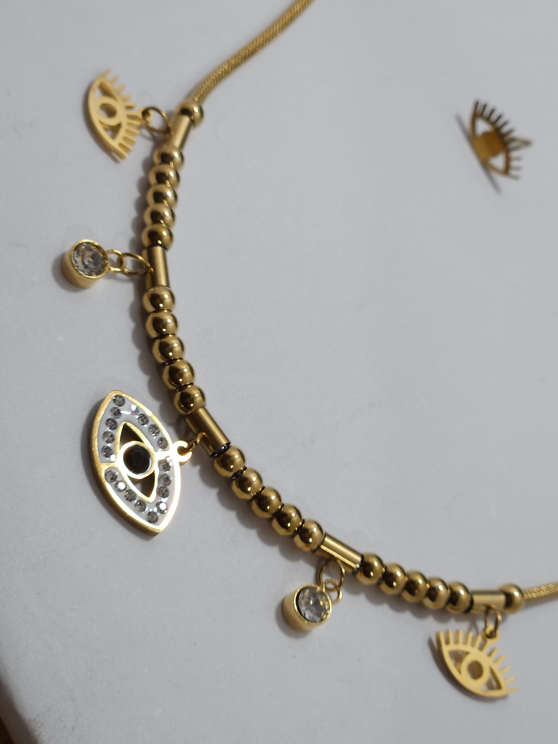 Eye Charm Anti-Tarnish Gold Necklace