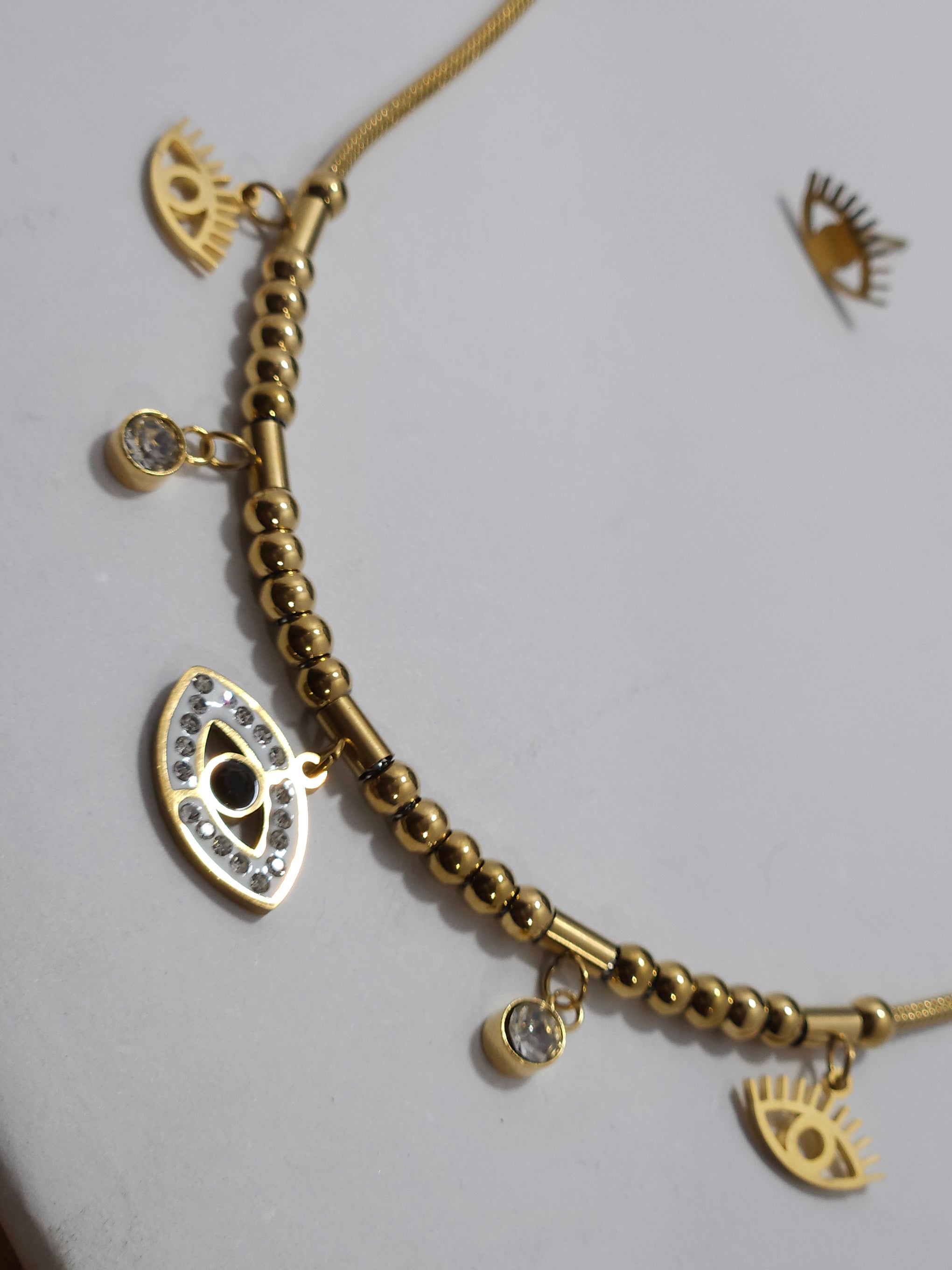 Eye Charm Anti-Tarnish Gold Necklace