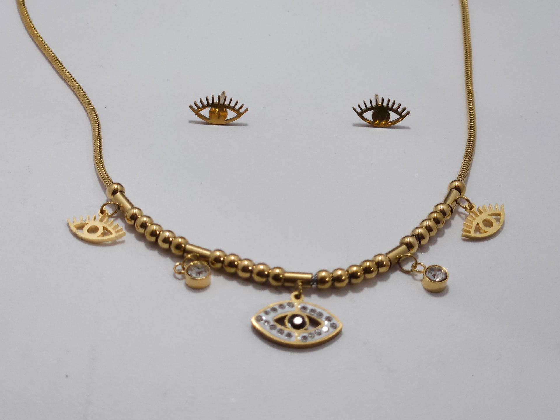 Eye Charm Anti-Tarnish Gold Necklace