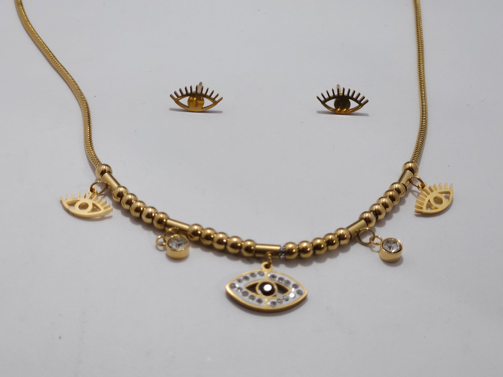 Eye Charm Anti-Tarnish Gold Necklace