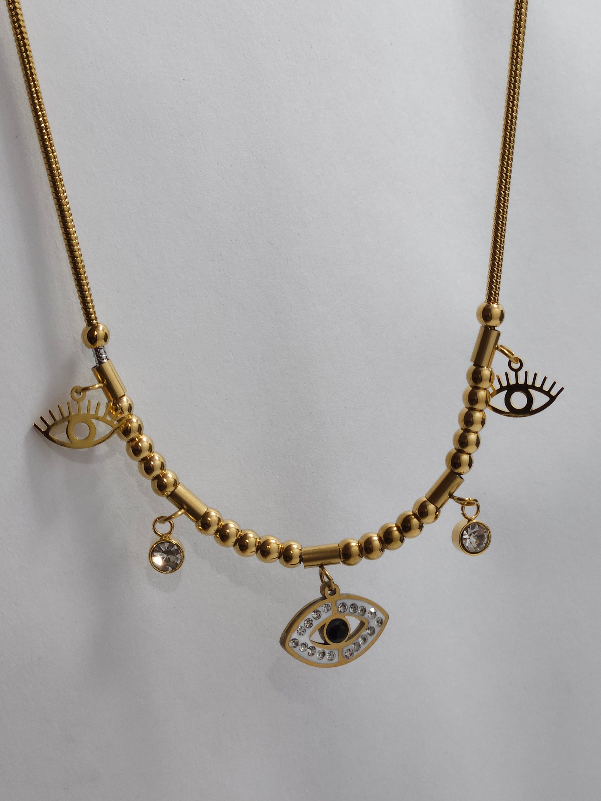 Eye Charm Anti-Tarnish Gold Necklace