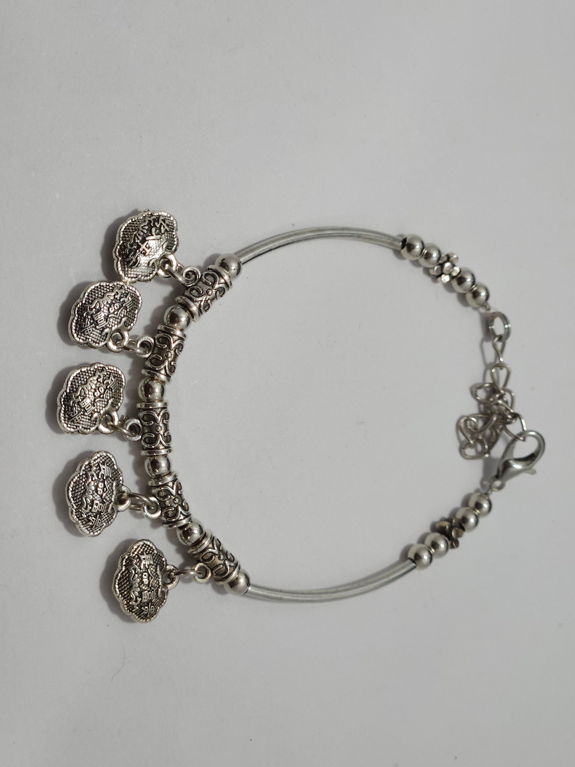 Oxidised Silver Ghungroo Charm Anklet (Payal Style)