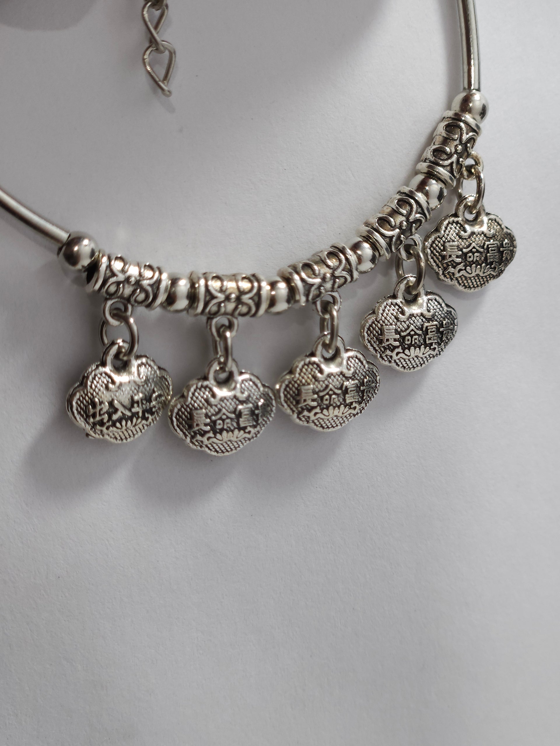 Oxidised Silver Ghungroo Charm Anklet (Payal Style)
