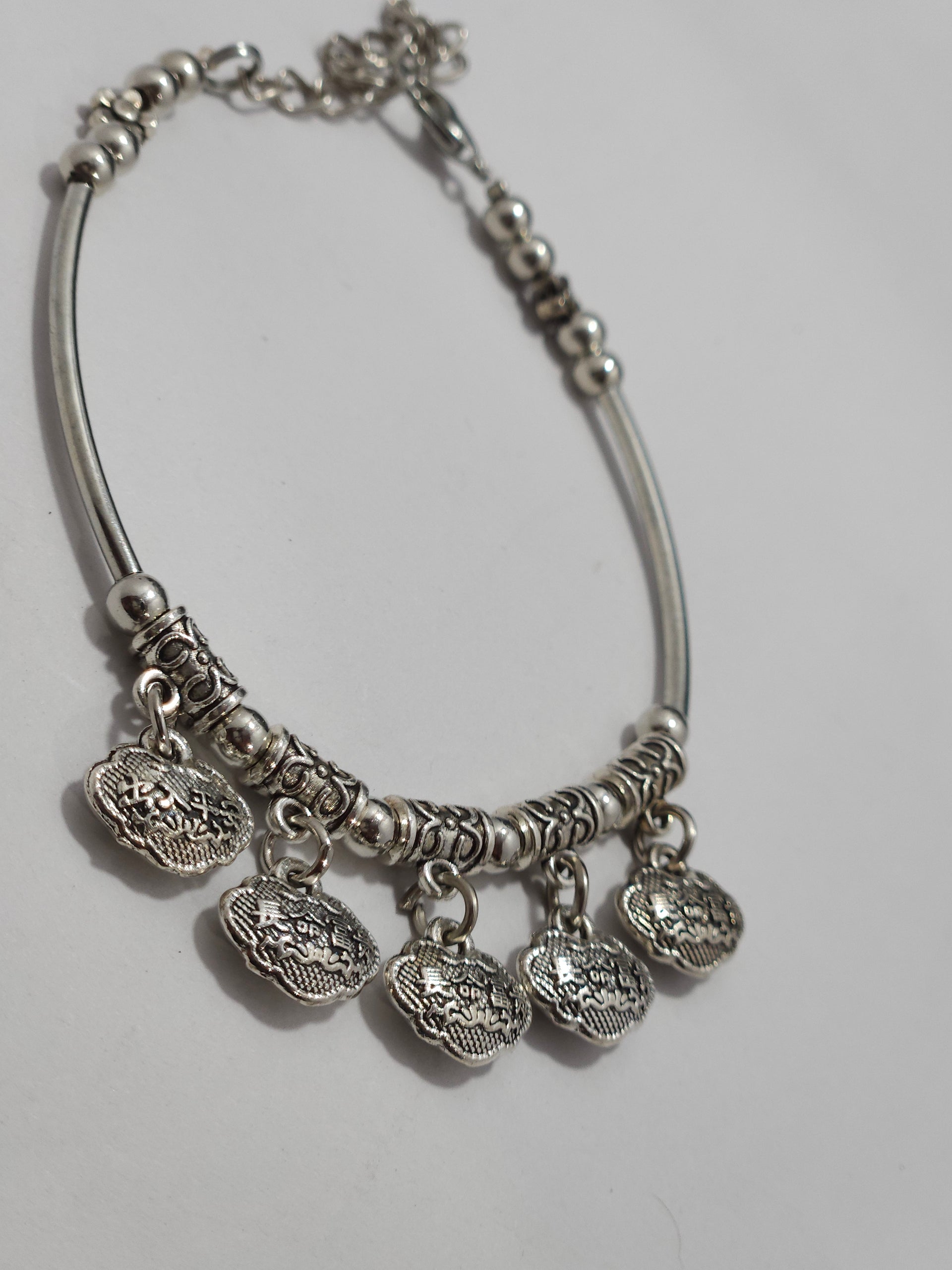 Oxidised Silver Ghungroo Charm Anklet (Payal Style)