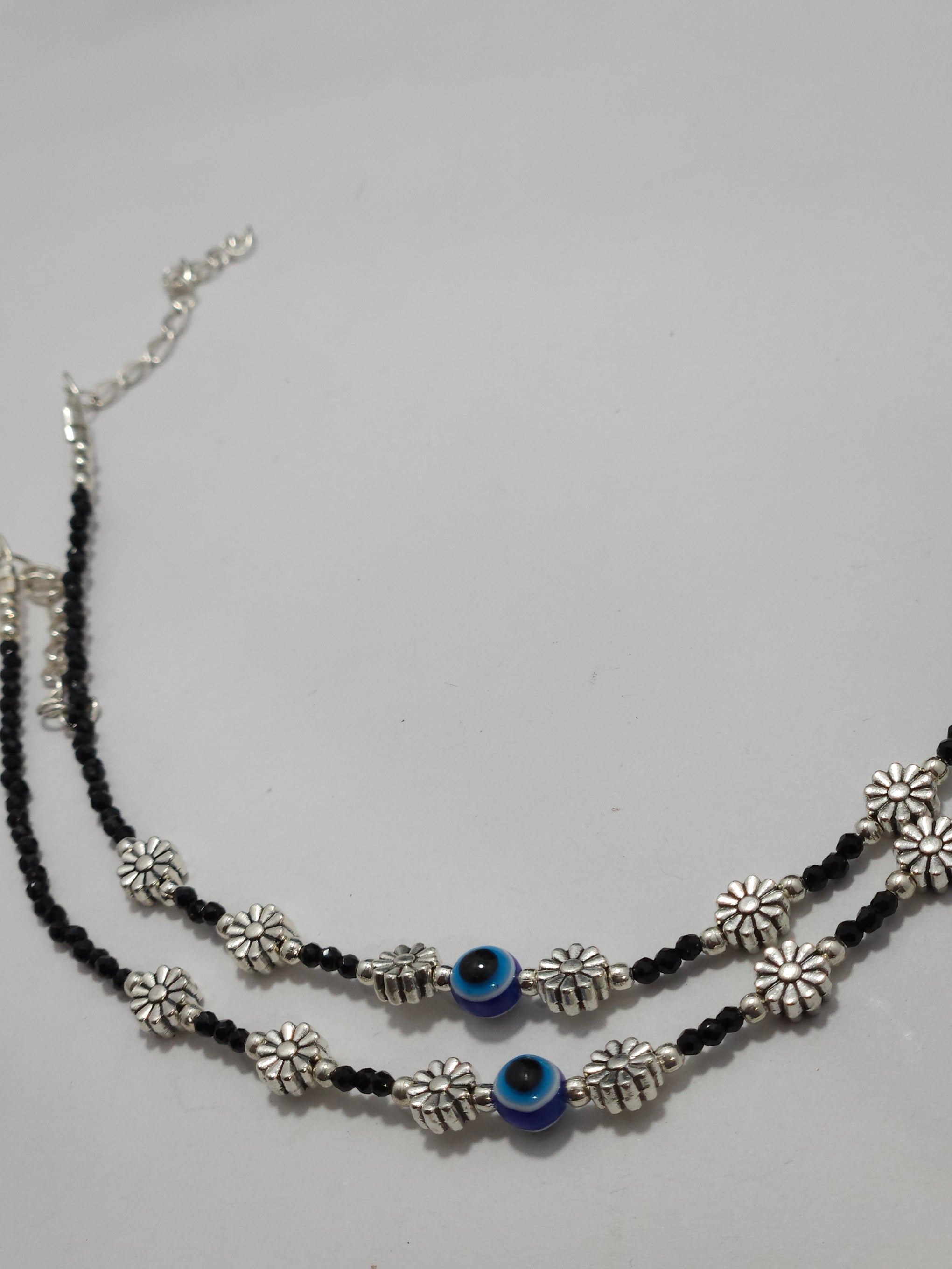 Dual Layer Evil Eye Floral Anklet (Payal)