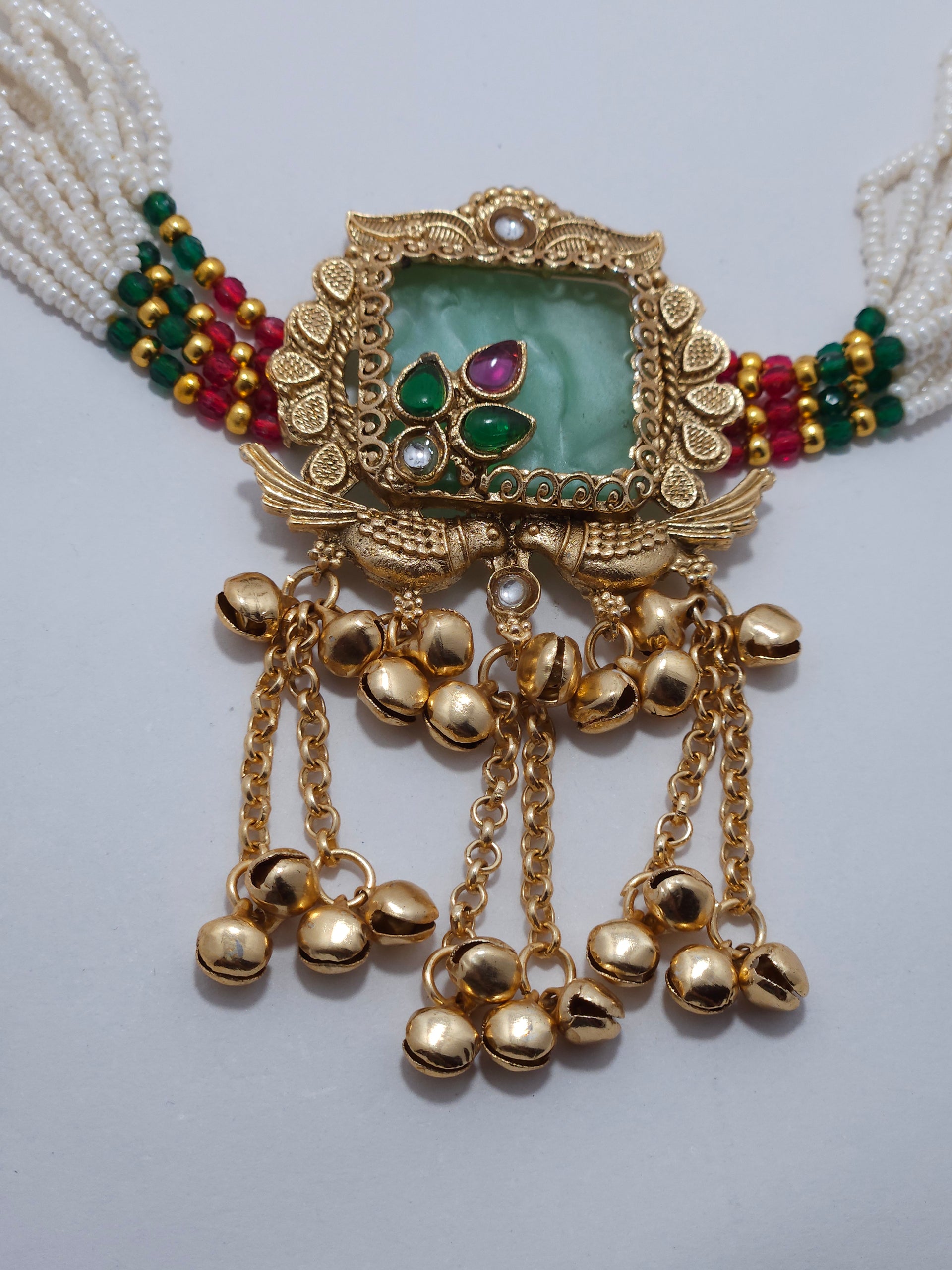 Royal Pearl Choker Necklace Set with Statement Earrings