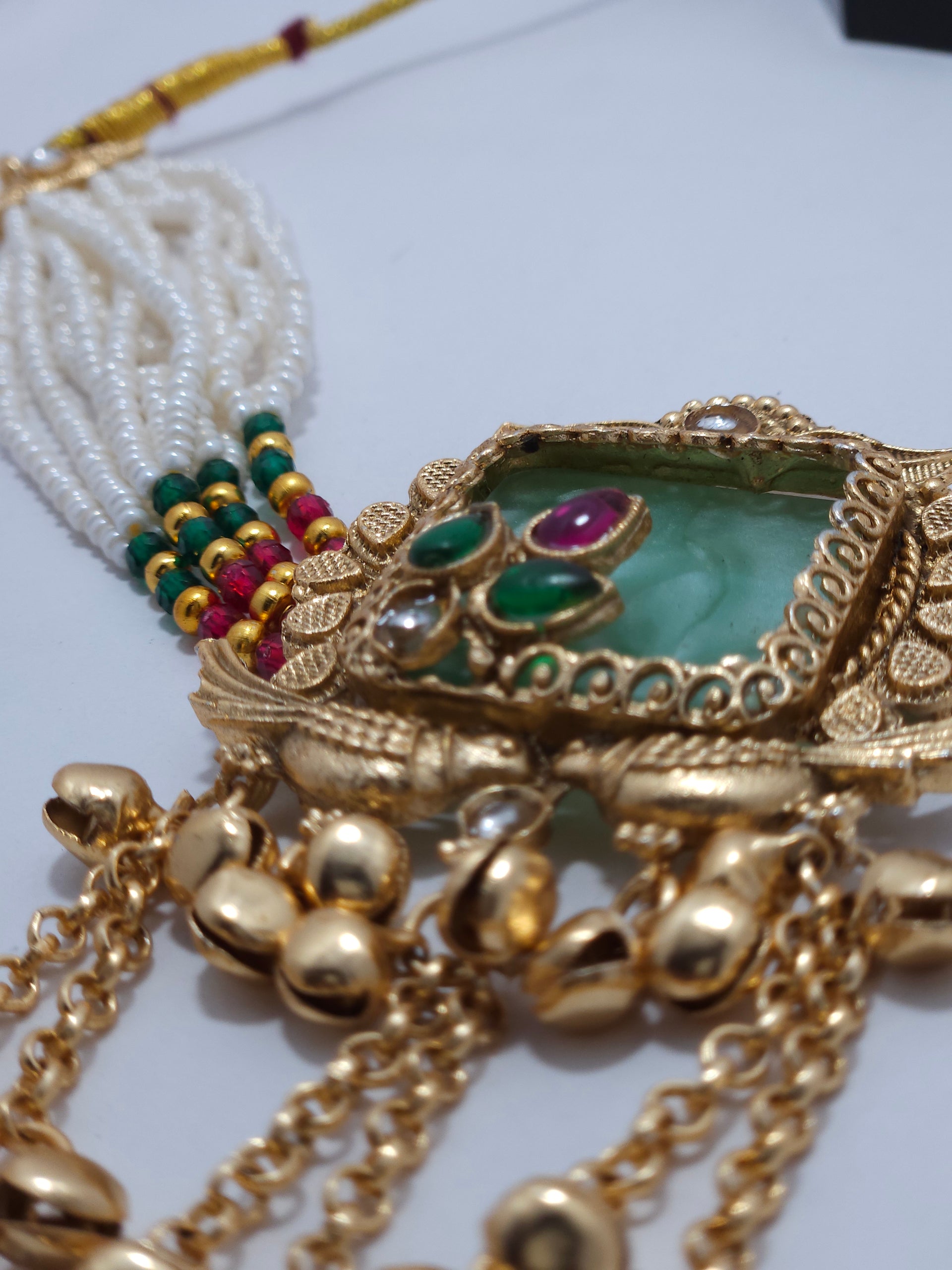 Royal Pearl Choker Necklace Set with Statement Earrings