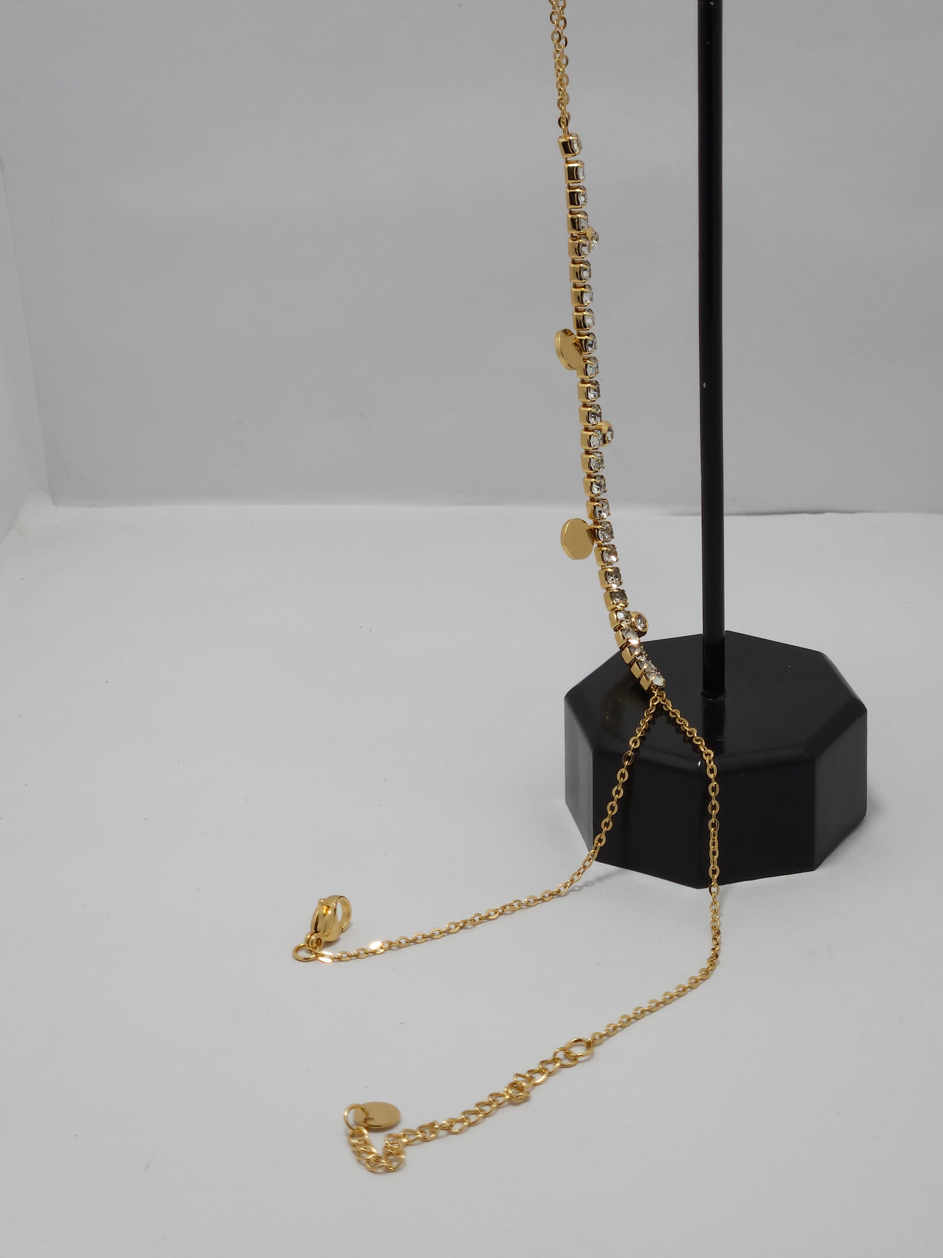 Gold-Tone Crystal Hand Harness Bracelet (Haathphool)