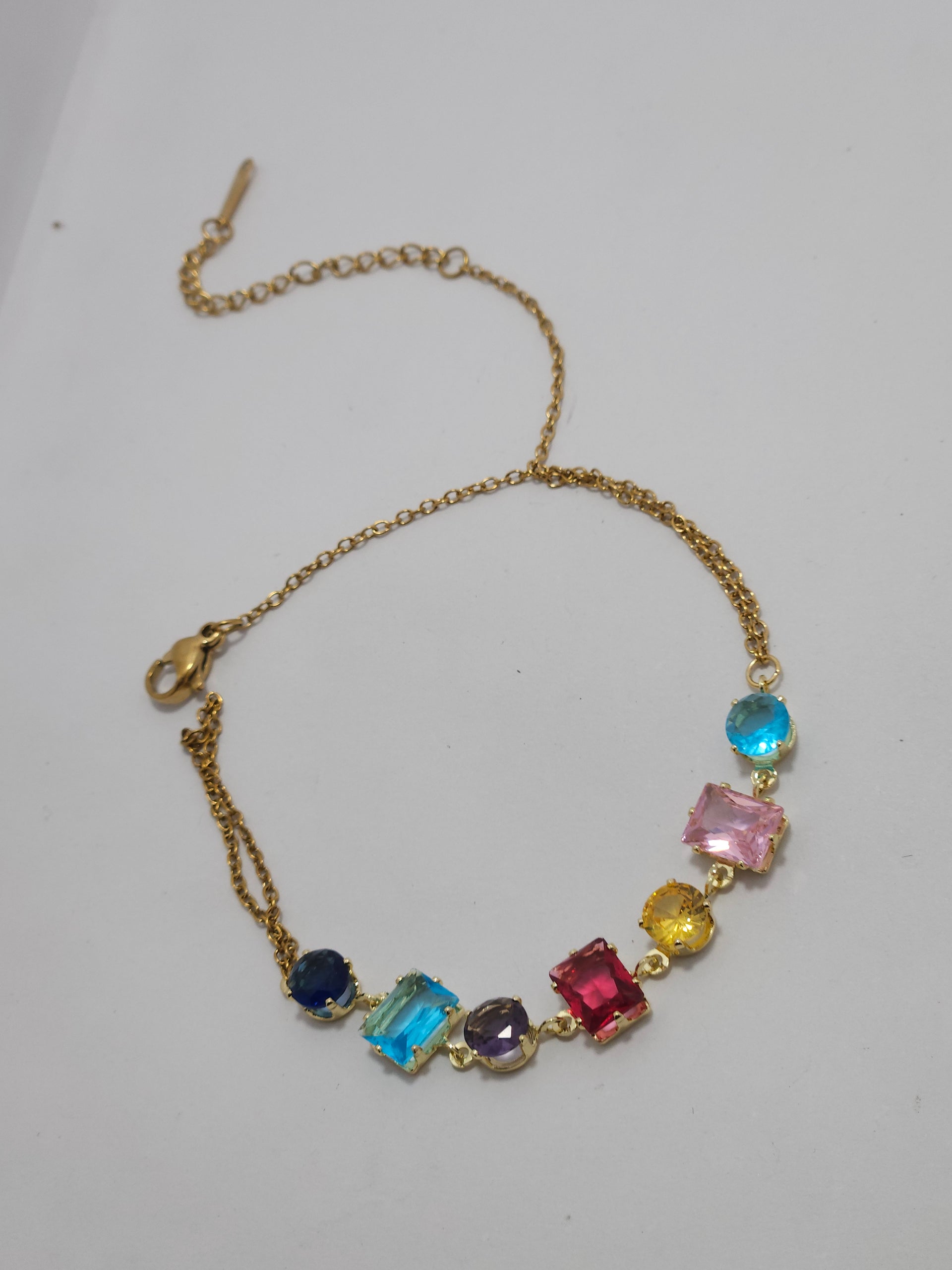 Multicolor Crystal Hand Harness Bracelet (Designer Haathphool)