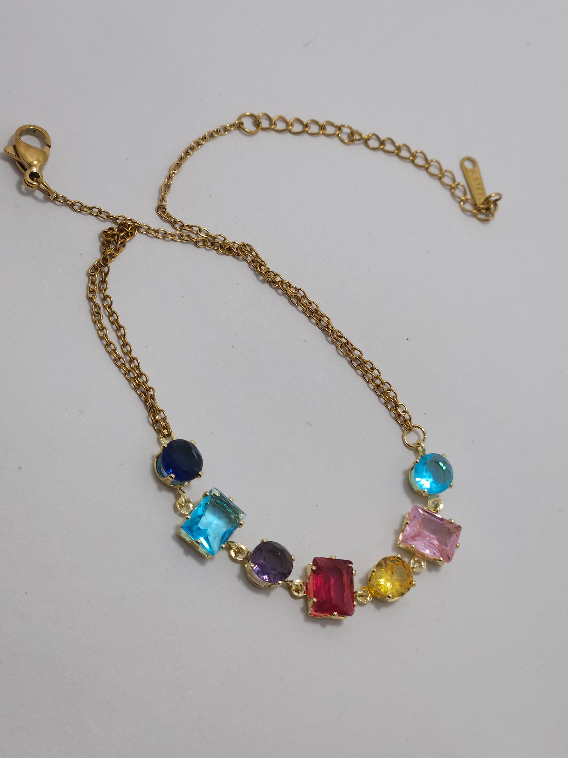 Multicolor Crystal Hand Harness Bracelet (Designer Haathphool)