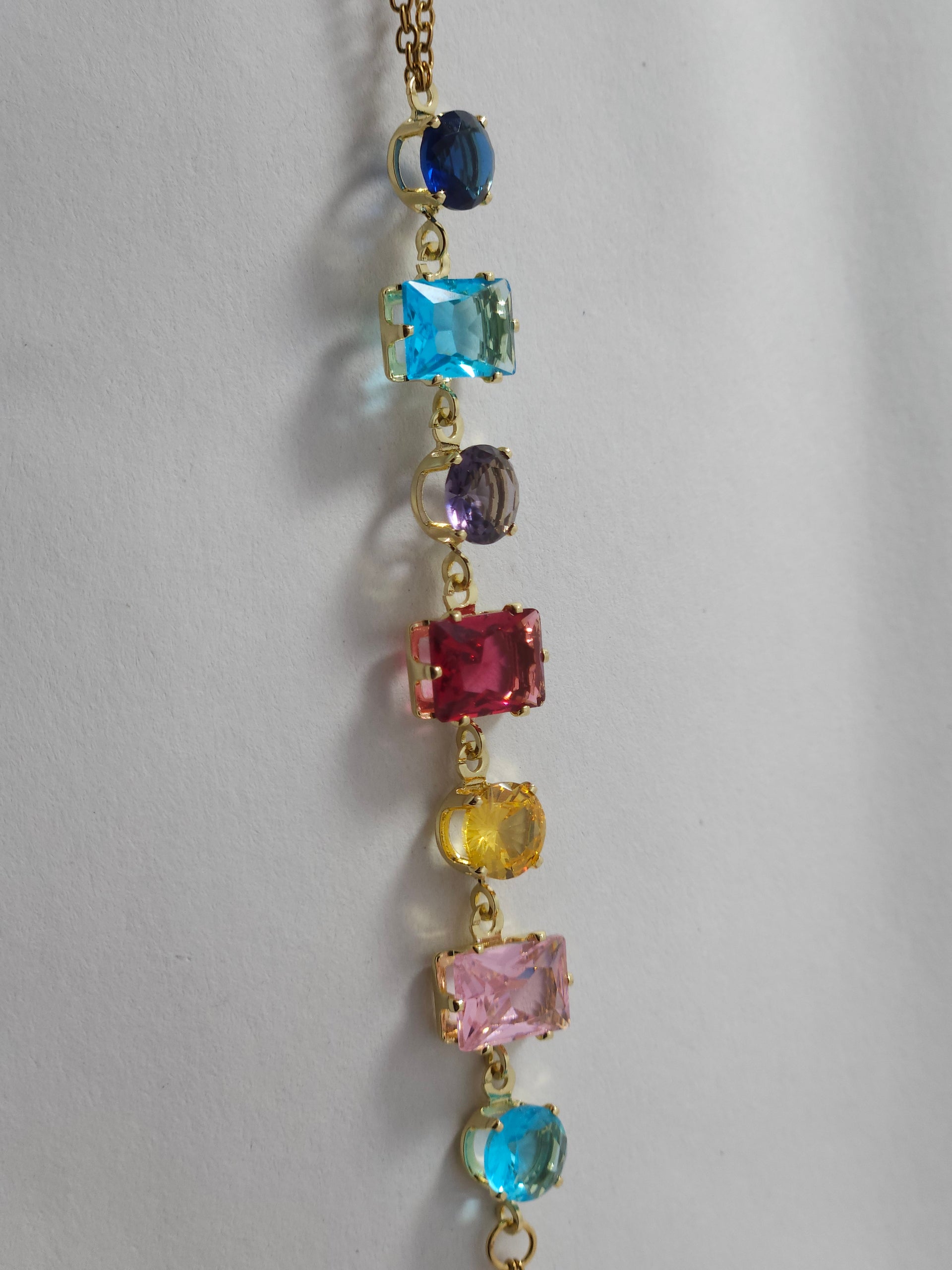 Multicolor Crystal Hand Harness Bracelet (Designer Haathphool)