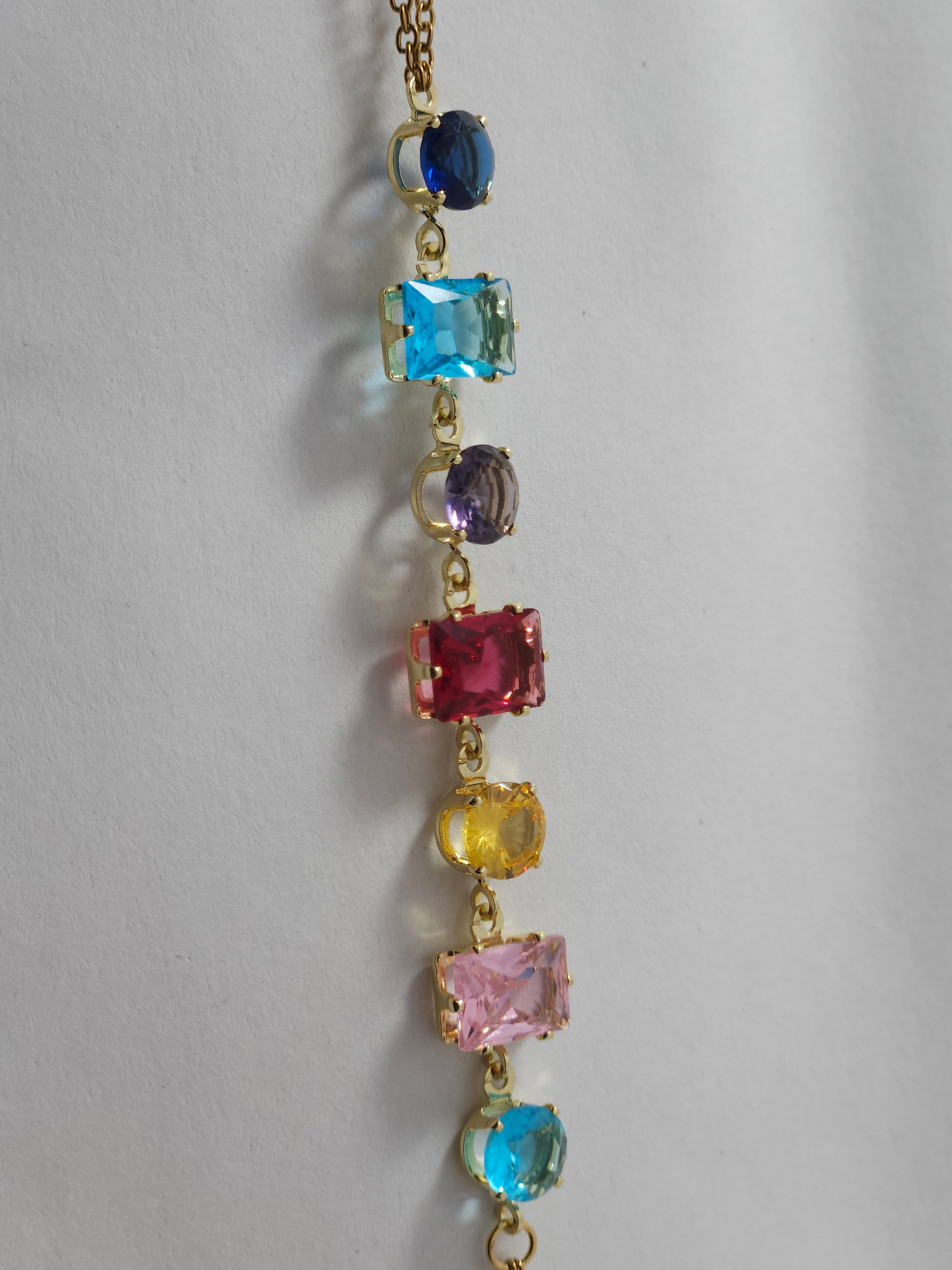 Multicolor Crystal Hand Harness Bracelet (Designer Haathphool)