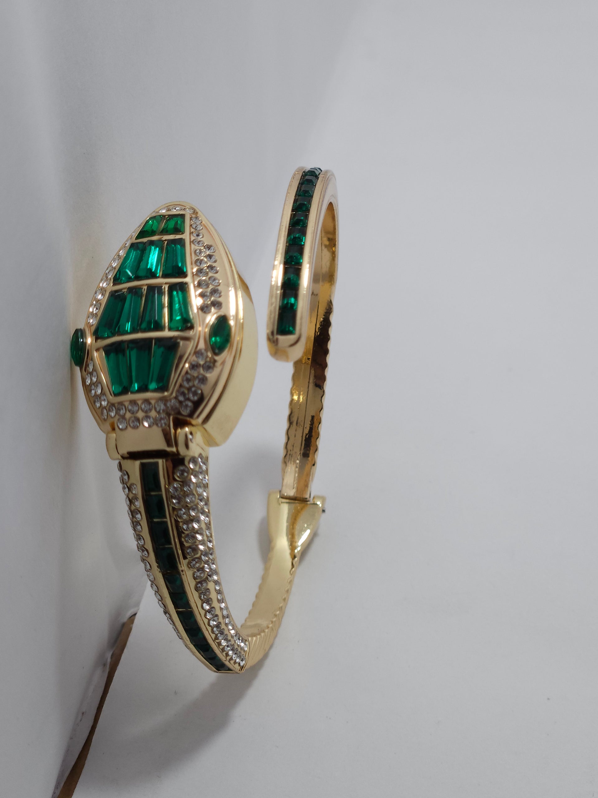 Emerald Green Crystal Open Cuff Bracelet