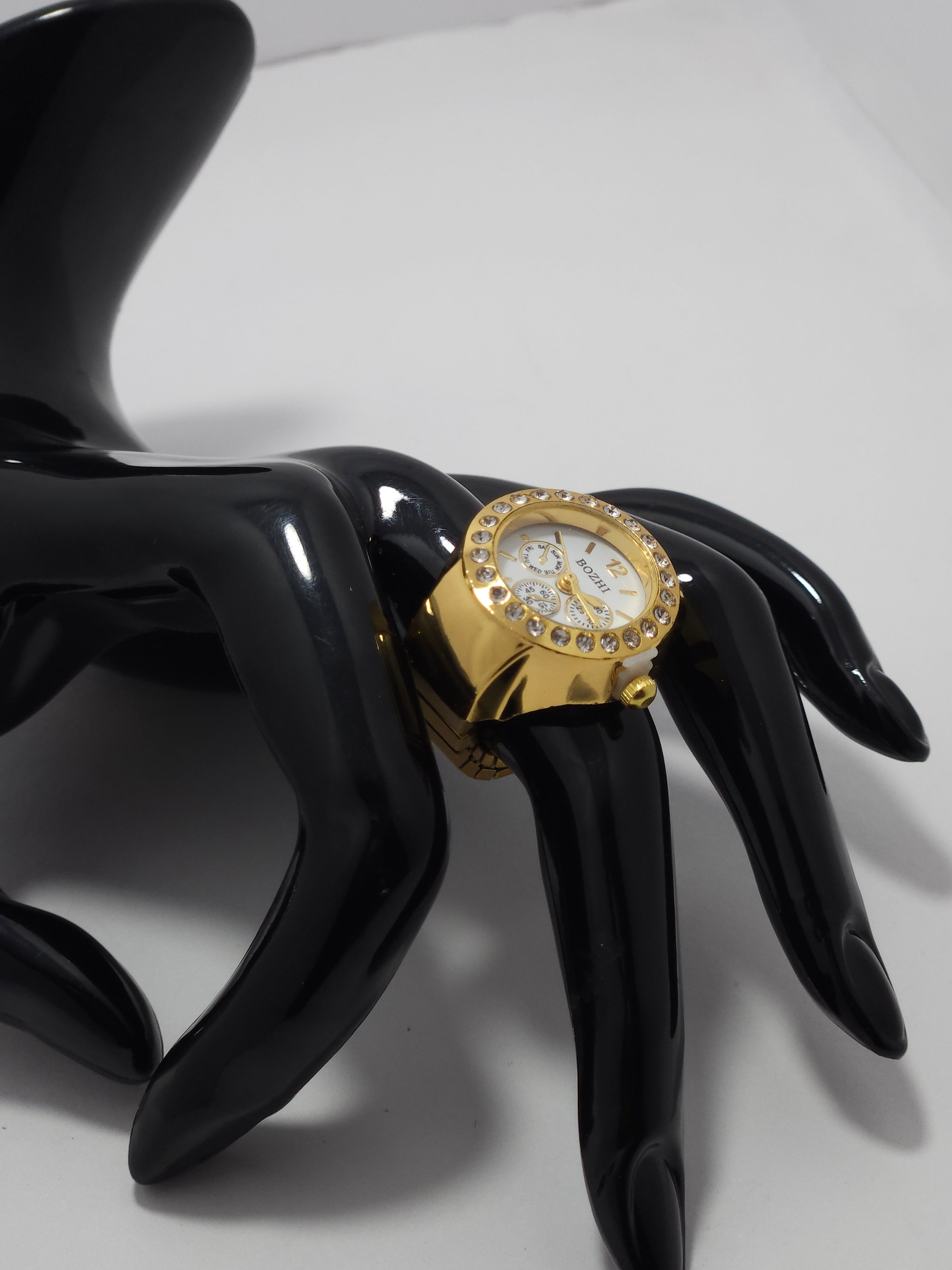 Luxury Crystal Studded Gold-Tone Bracelet Watch