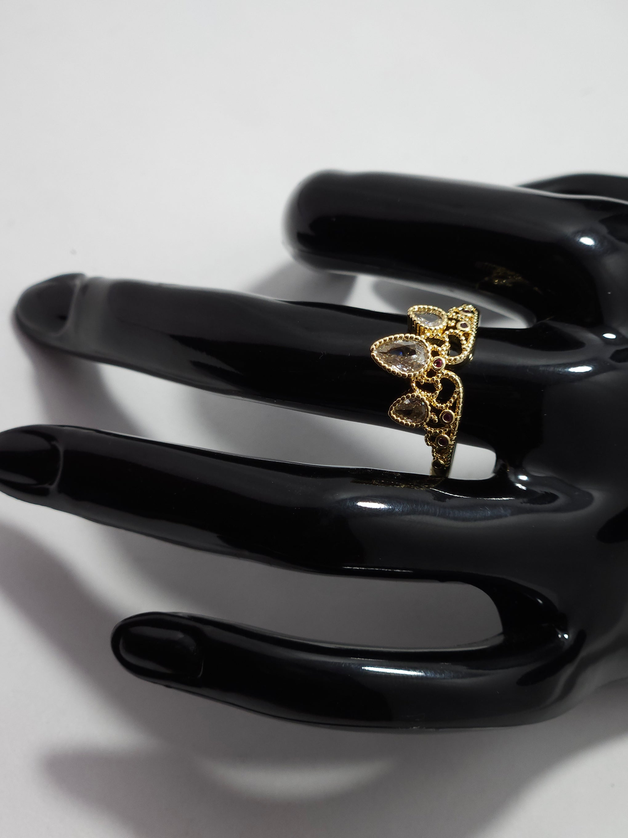 Royal Crown Crystal Ring – Gold-Tone Princess Tiara Ring