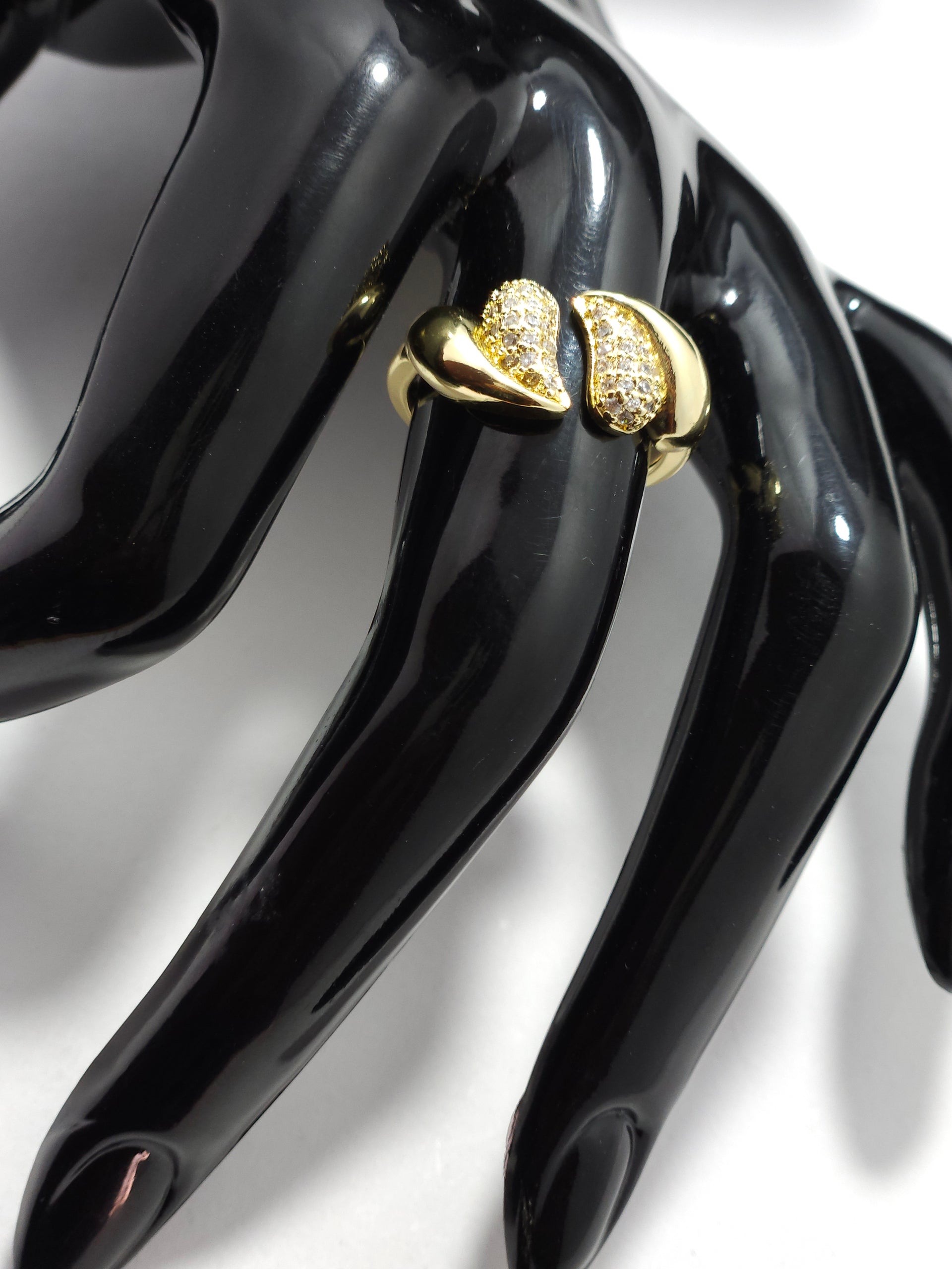 Sparkling Open Wrap Ring – Gold-Tone Crystal Statement Ring