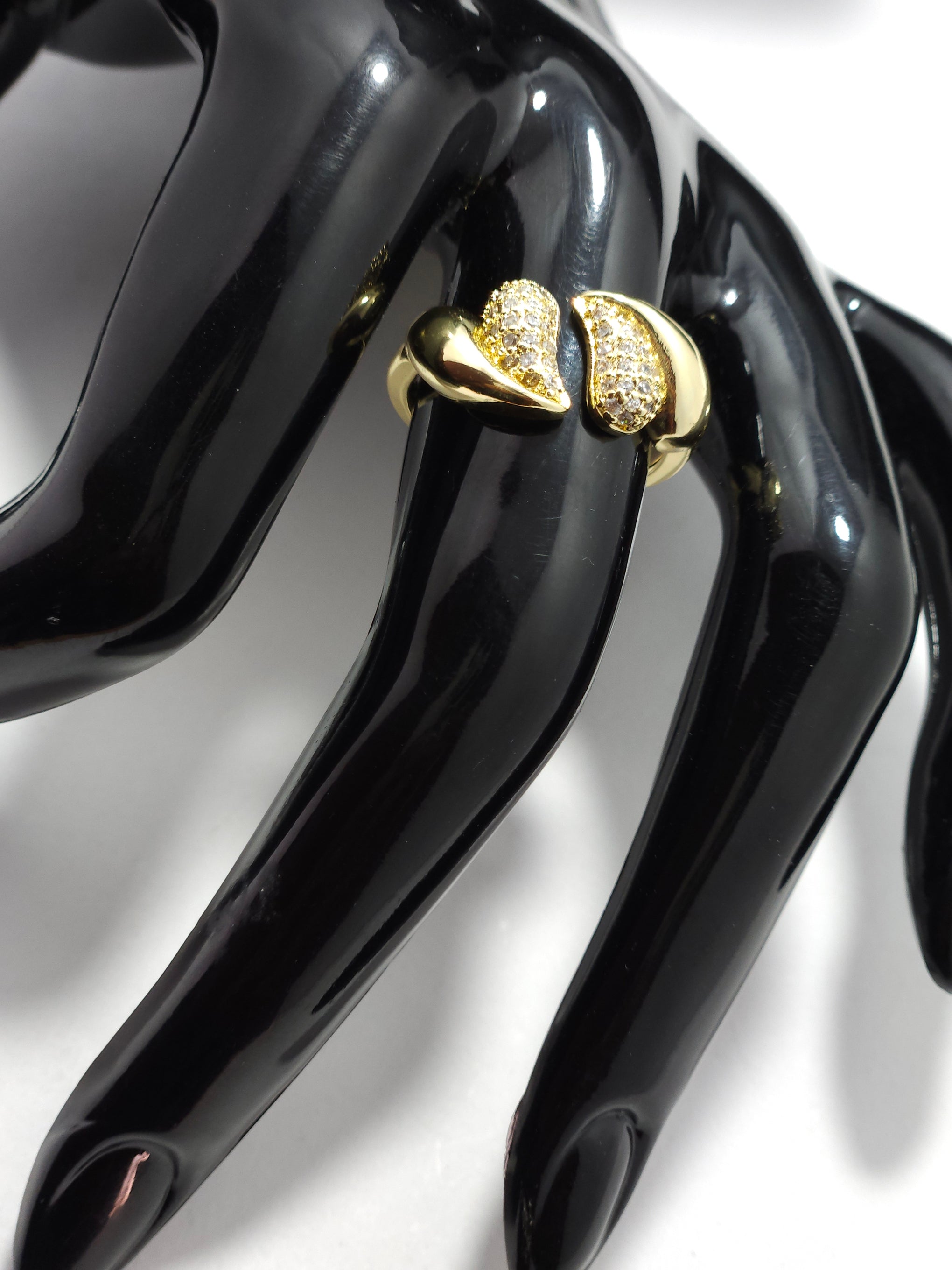 Sparkling Open Wrap Ring – Gold-Tone Crystal Statement Ring