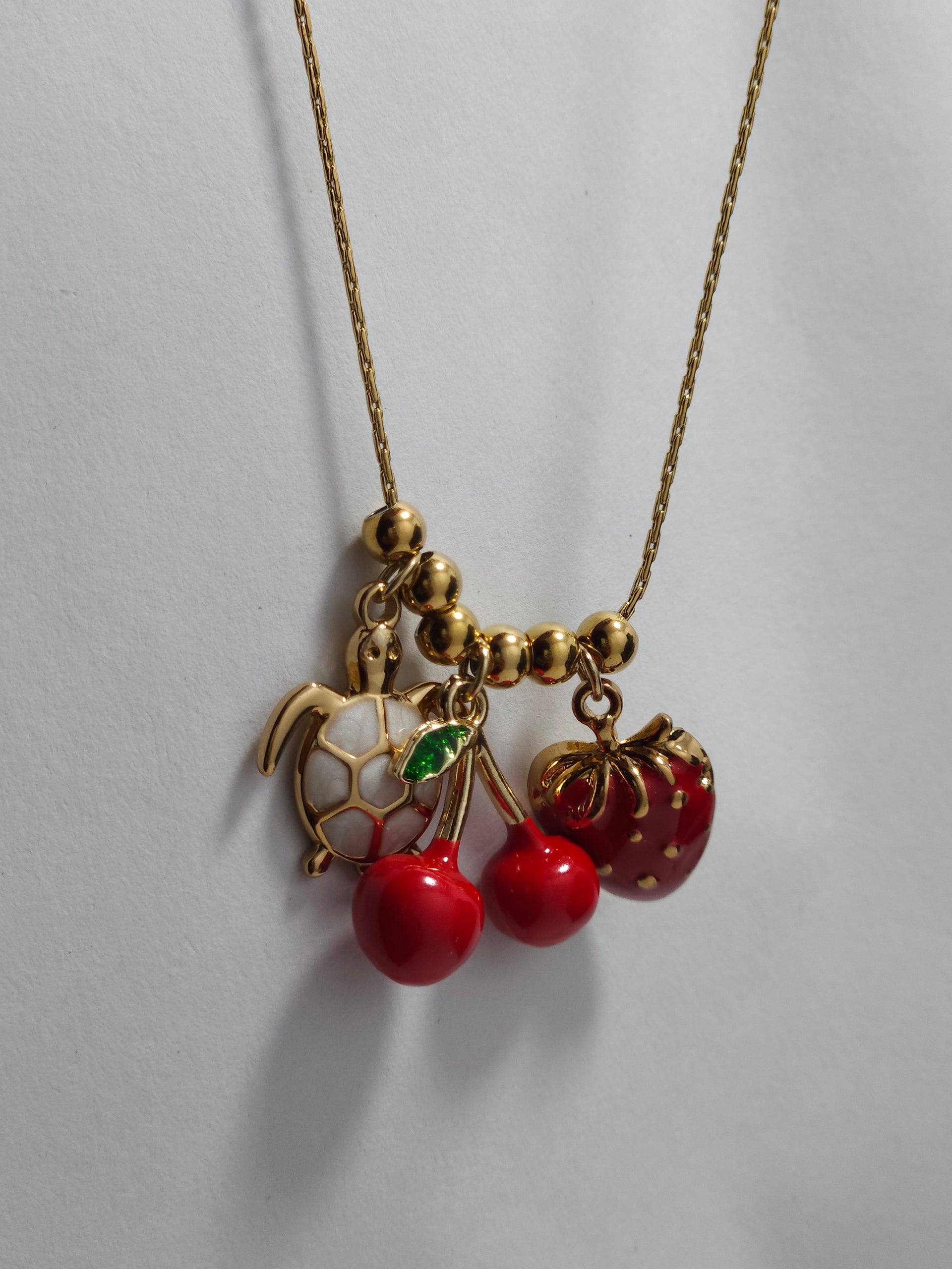Turtle Charm Pendant Necklace – Gold-Tone Cute Designer Necklace