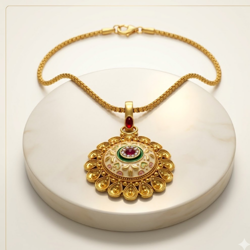 Rajsi Mandala Rajwadi Pendant Set