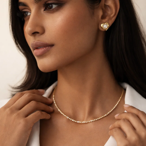 Pearl Twist Anti-Tarnish Gold Stud Earrings