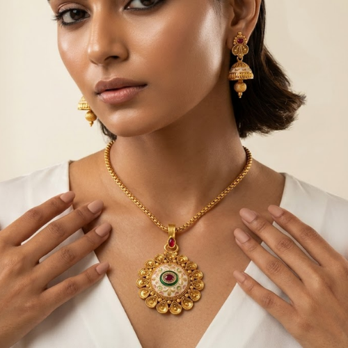 Rajsi Mandala Rajwadi Pendant Set