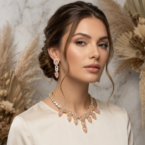 Blush Royale Crystal Necklace Set