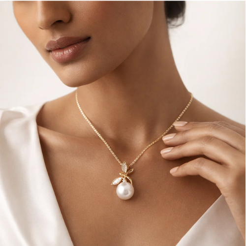 Pearl Bloom Anti-Tarnish Pendant Set