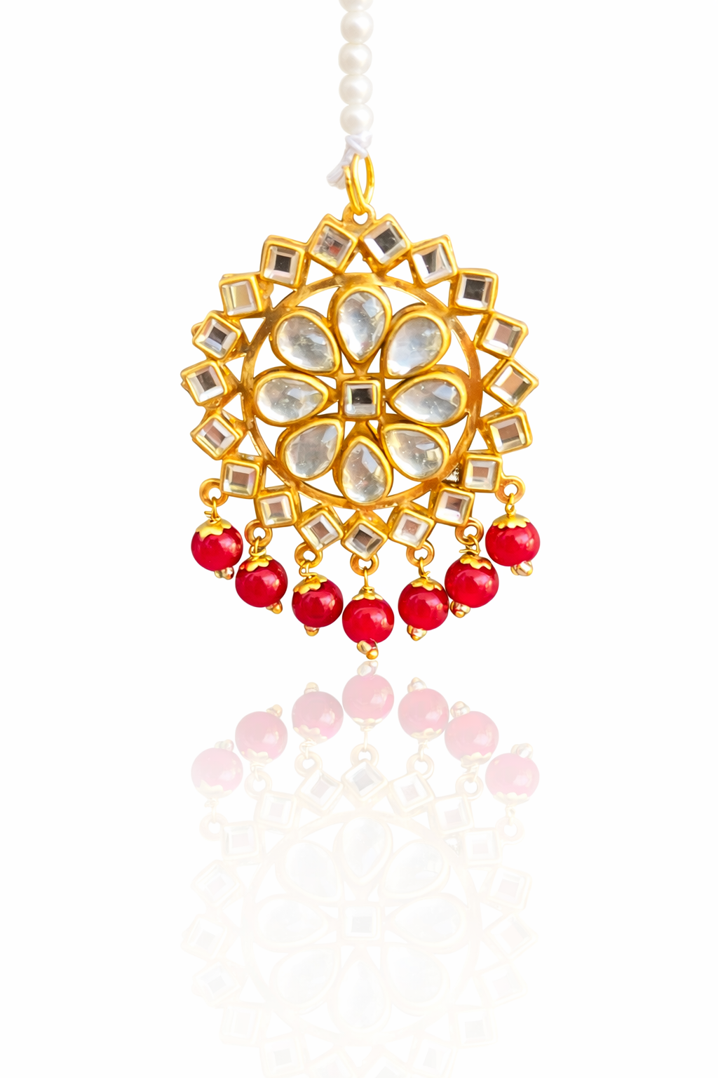 Royal Kundan Tikka & Jhumka Earring Set