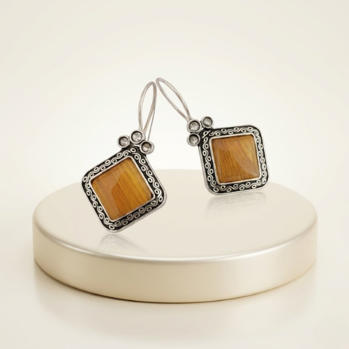 Midnight Charm Oxidised Drop Earrings