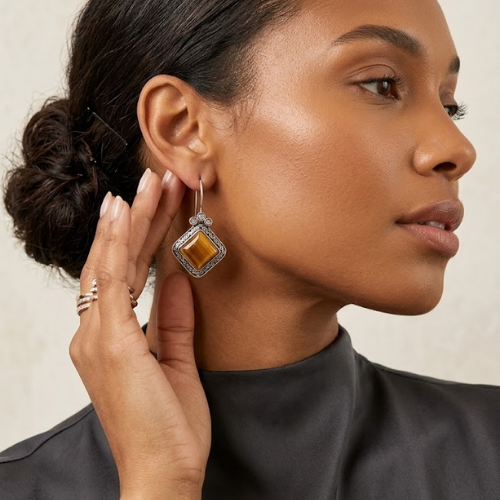 Midnight Charm Oxidised Drop Earrings