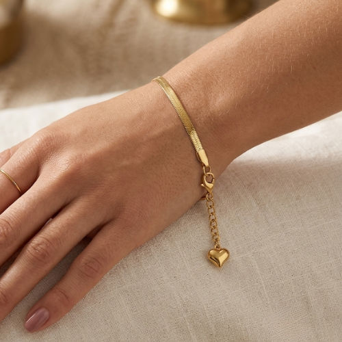 Anti-Tarnish Gold Finish Sleek Snake Chain Bracelet