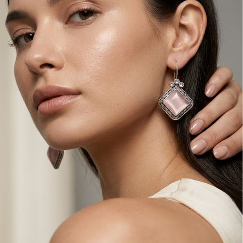 Midnight Charm Oxidised Drop Earrings